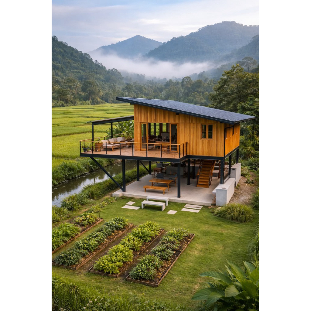 Rumah Panggung Kayu Jati | Rumah Kayu Minimalis