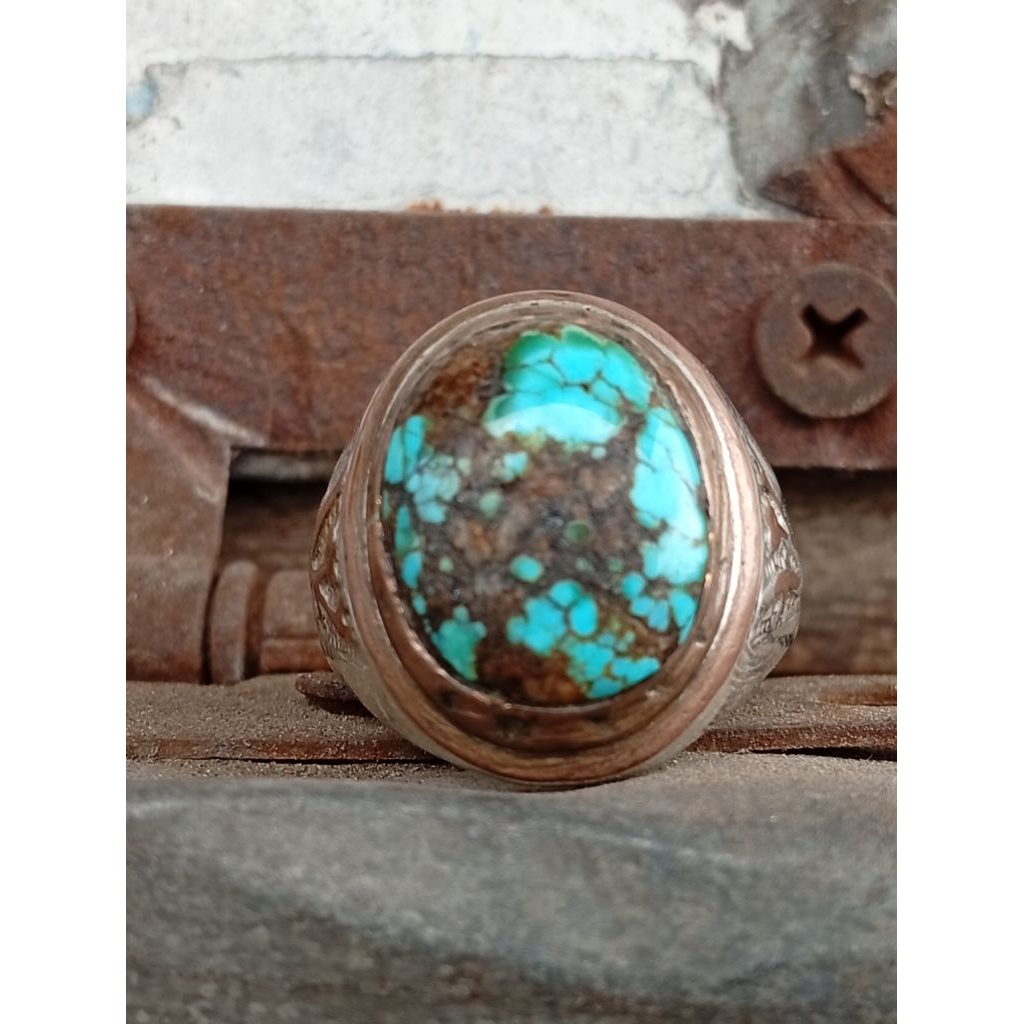 batu pirus persia lawas ring perak