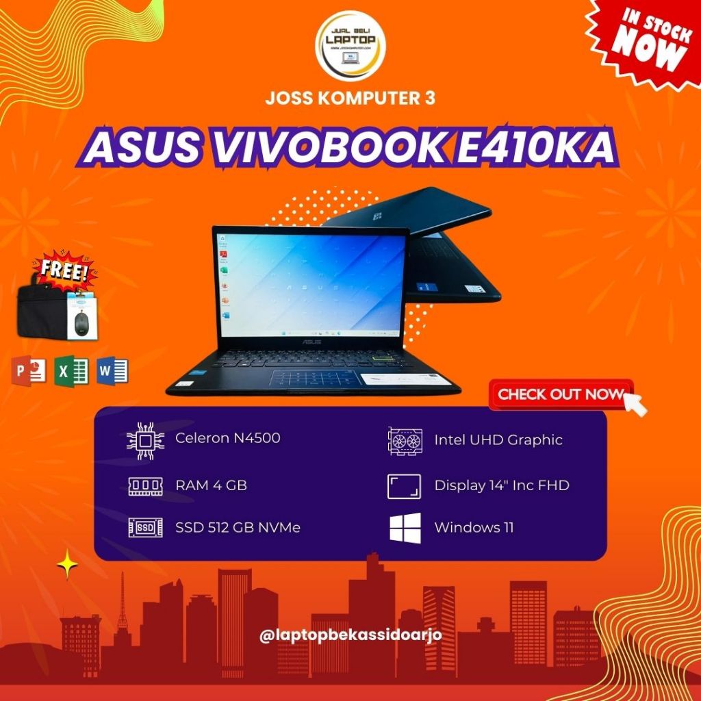 ASUS VIVOBOOK  E410KA // CELERON N4500 // GARANSI RESMI