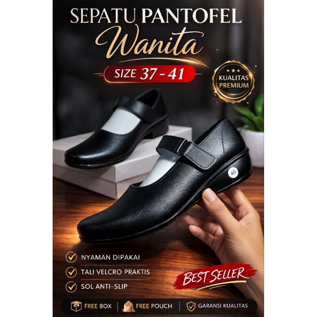 sepatu sekolah wanita , sepatu sekolah, sepatu pantofel wanita, sepatu kantor tanpa hak.