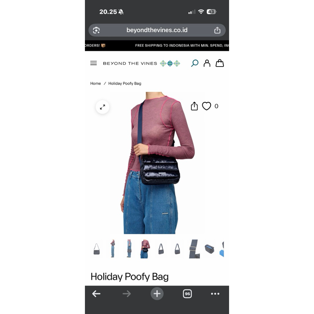 BTV holiday poofy bag navy