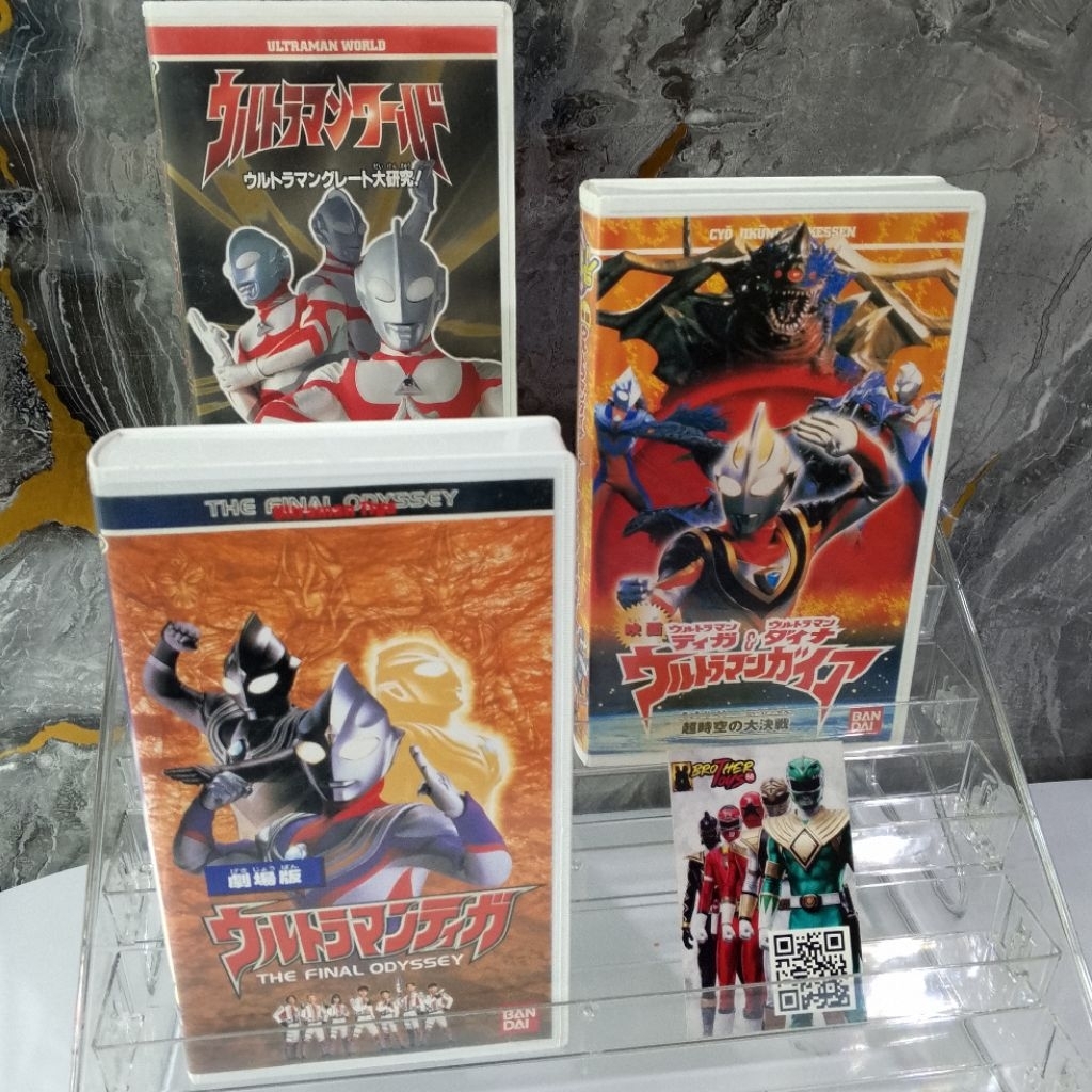 Kaset VHS film Ultraman The Movie Ultraman Tiga Dyna Gaia Great Original BANDAI