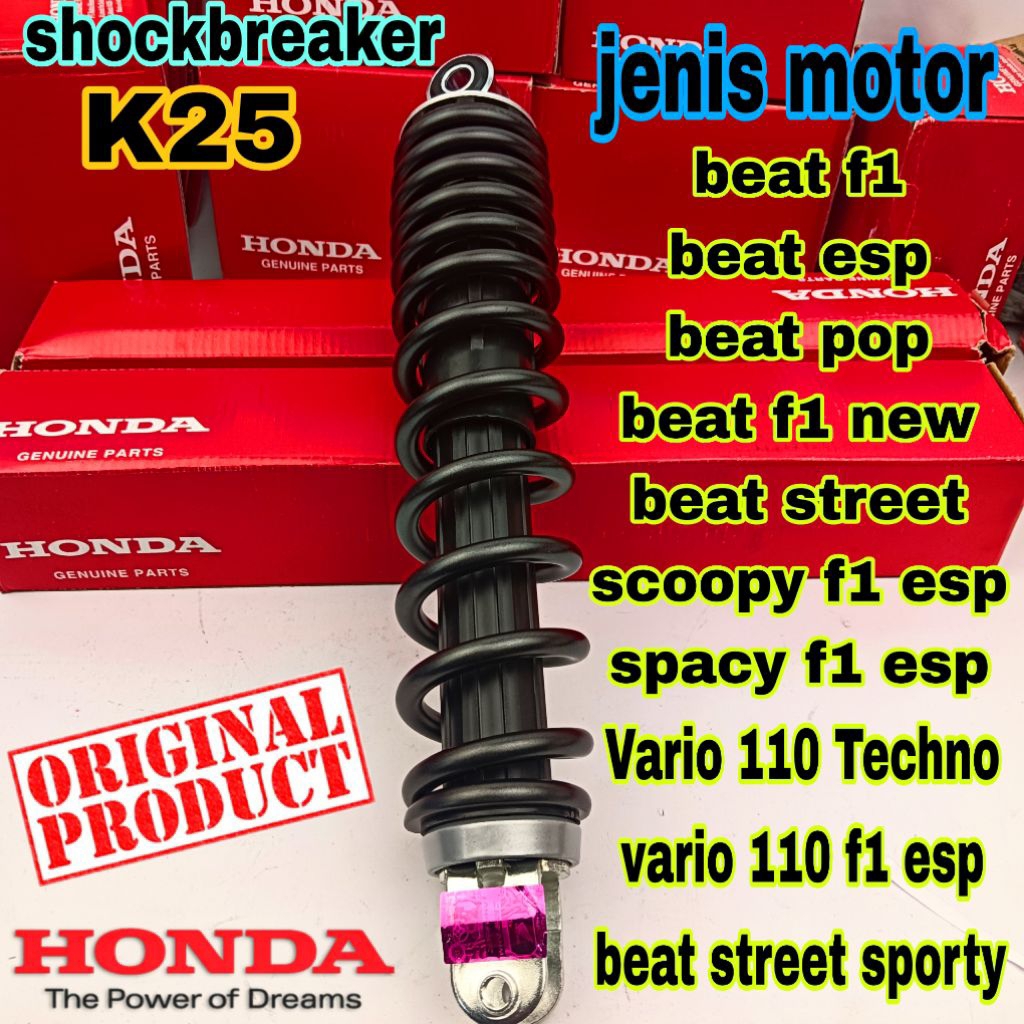 K25 shock breaker belakang ORIGINAL honda  beat Fi, beat street, scoopy fi, vario 110 Fi, spacy f1 s
