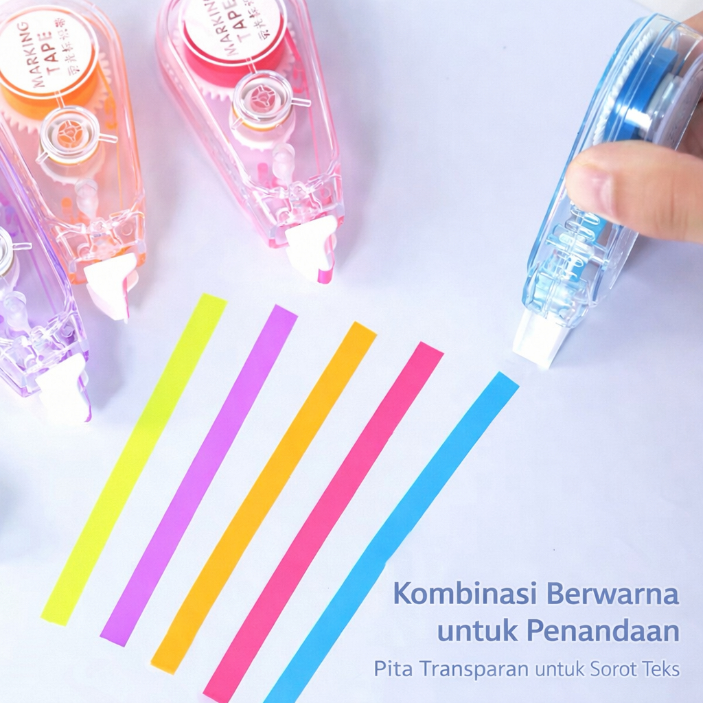 Highlighter Stabilo tape /Stabilo Highlighter/Stabilo Pita Bewarna Bisa Dihapus