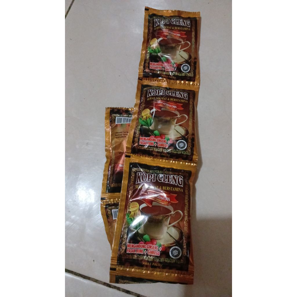 Kopi Ginseng [cleng jakarta) 10 Sachet 1 box  - Rendah Kafein, Ginseng Korea, Instan