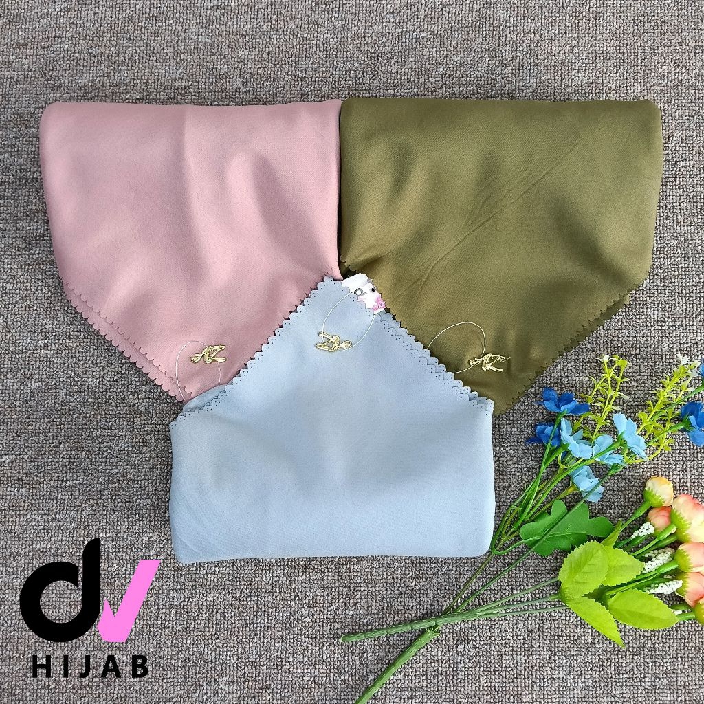 3pcs Hijab Segiempat Azara Oskara Syar'i/Jilbab Syar'i/Syar'i Azara/Hijab Syar'i ukuran 130x130/Syar
