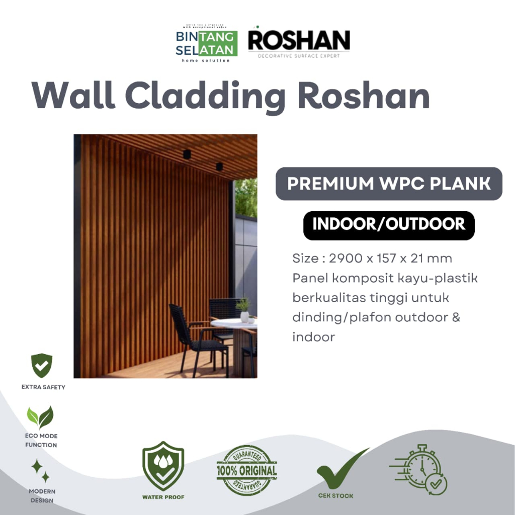 Wall Cladding Roshan PREMIUM WPC – Fluted & Plank