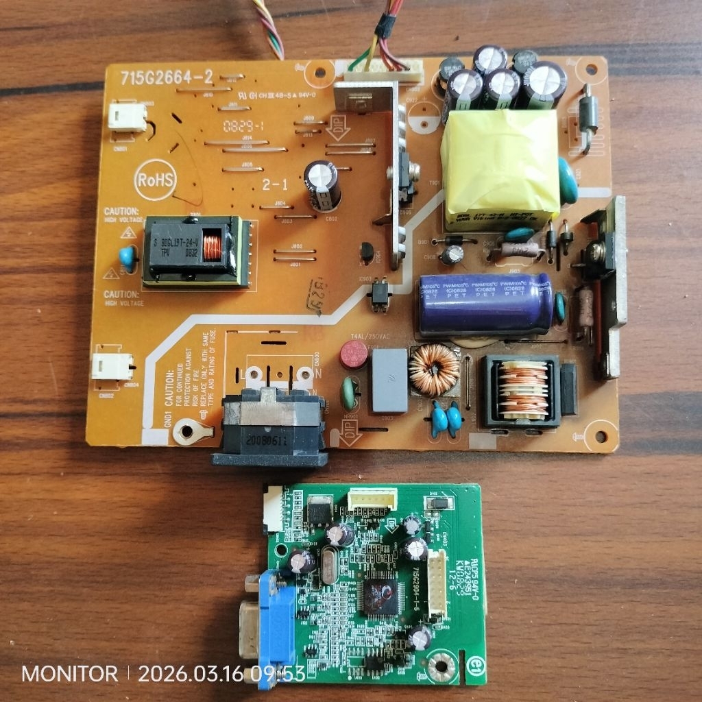 MB MAINBOARD MODULE PSU POWER SUPPLY MESIN MONITOR DELL E1608 WC