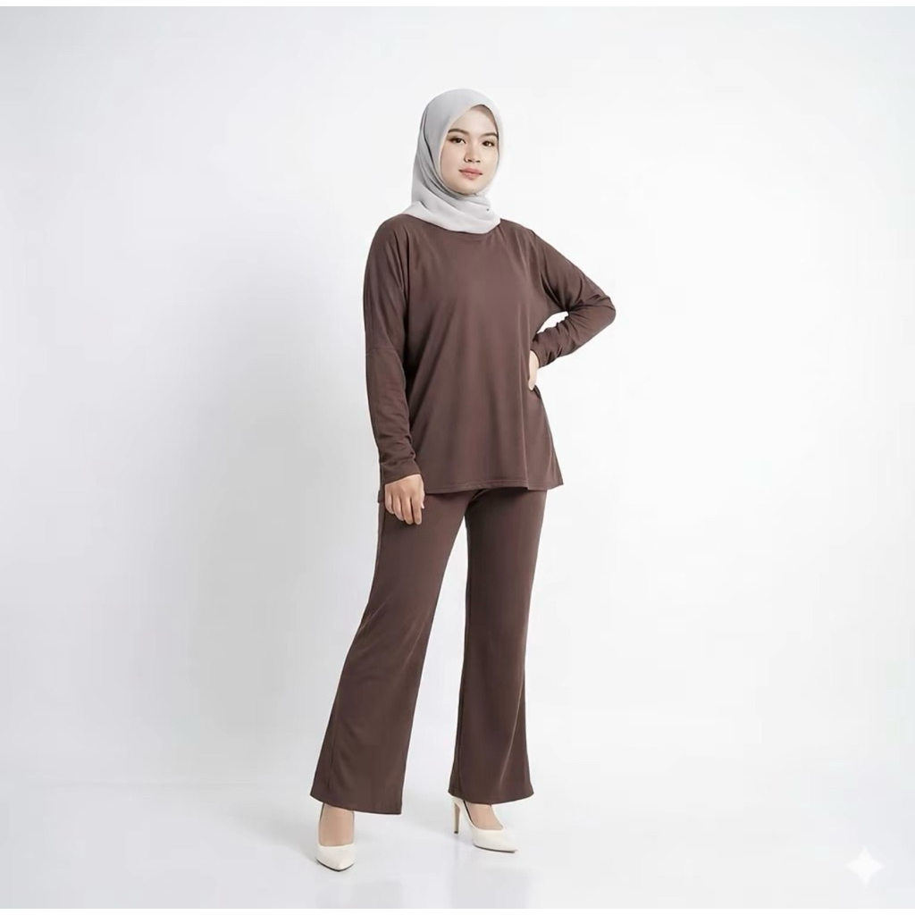 SETELAN CELANA KAOS POLOS / SETCEL WANITA