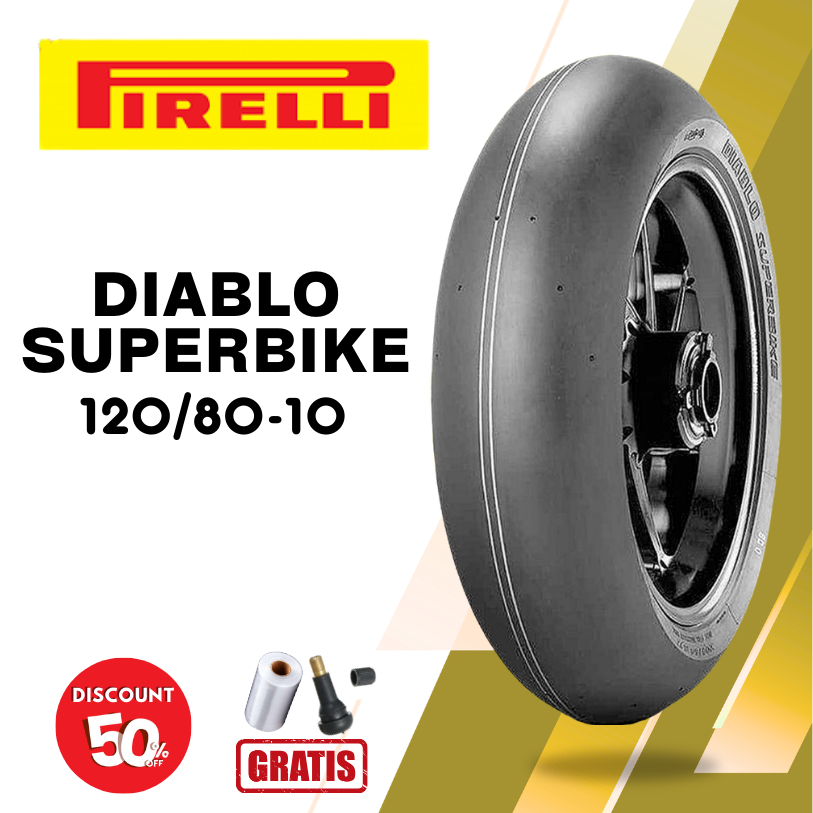 Ban Motor Slick PIRELLI DIABLO SUPERBIKE 120/80 Ring 10 Tubeless