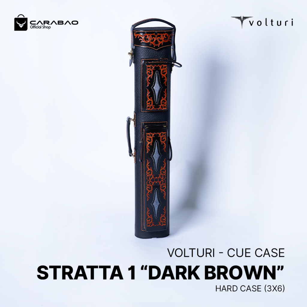 Volturi Stratta 1 Dark Brown Hard Case - Cue Case Billiard