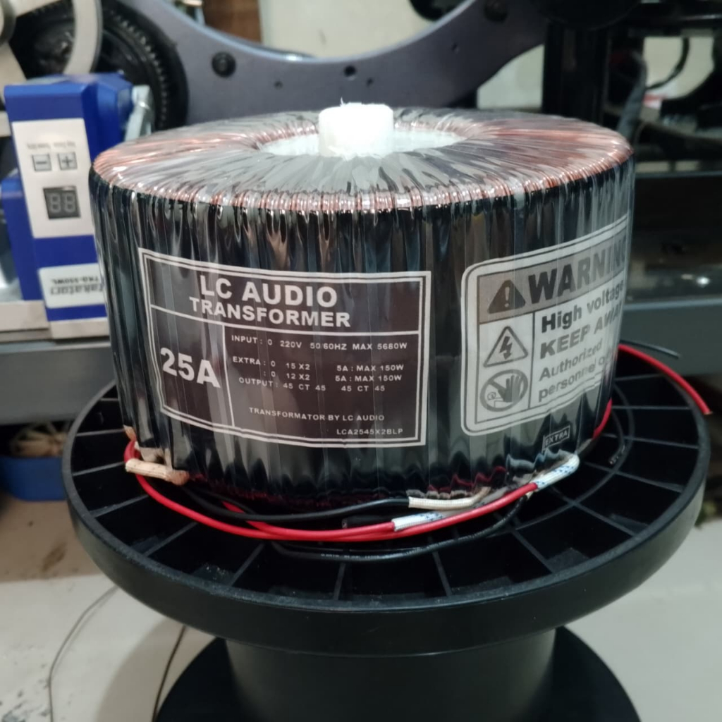 Trafo Toroid 25A dobel ct 50v tembaga murni