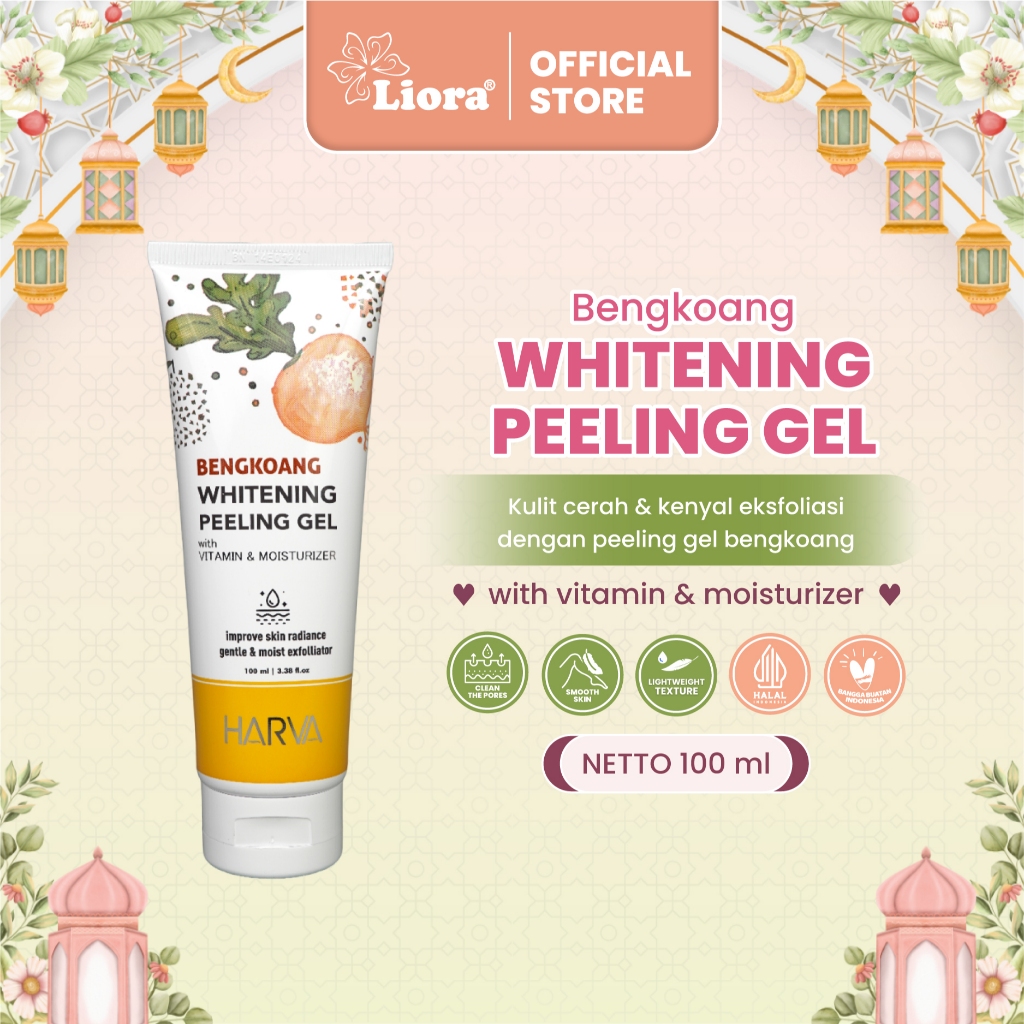 HARVA Whitening Peeling Gel (Bengkoang & Papaya) 100ML | Gel Lembut Perontok Daki dan Ketiak Hitam