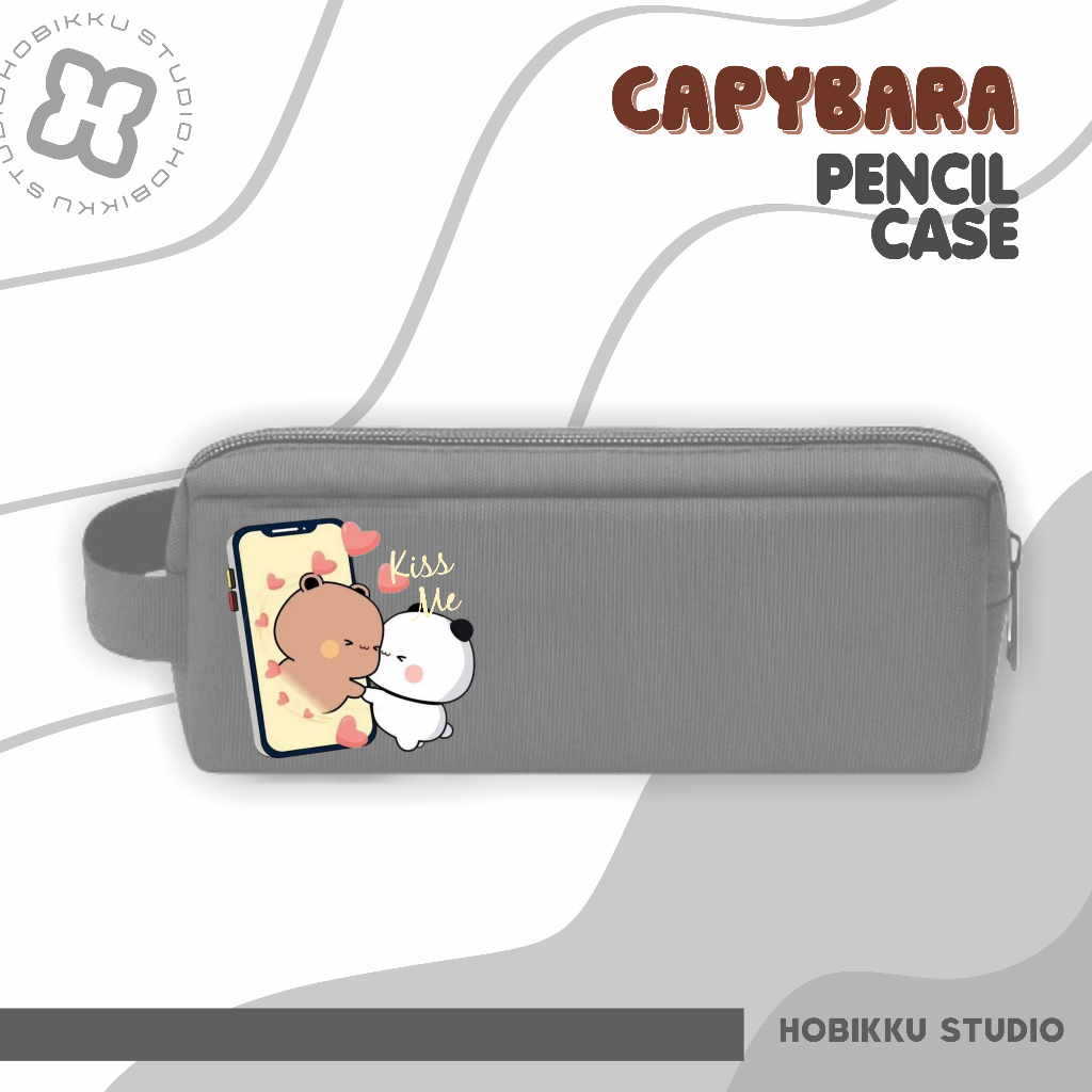 Pensil Case Serbaguna Lucu Unik Capibara Tempat Pensil Tepak Kartun Aesthetic Stationery Capibara