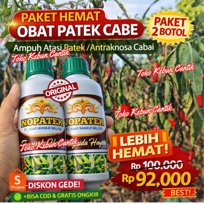 NOPATEK Obat Patek Cabe 500ml x2 Botol – Anti Jamur & Antraknosa Cabai