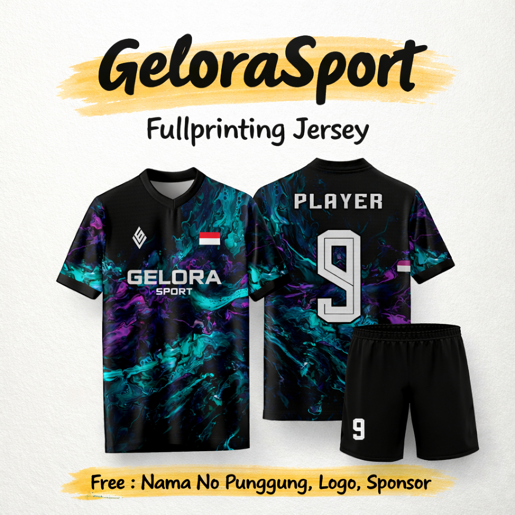 Jersey Futsal Full Printing Bebas Custom Design (BISA SATUAN)