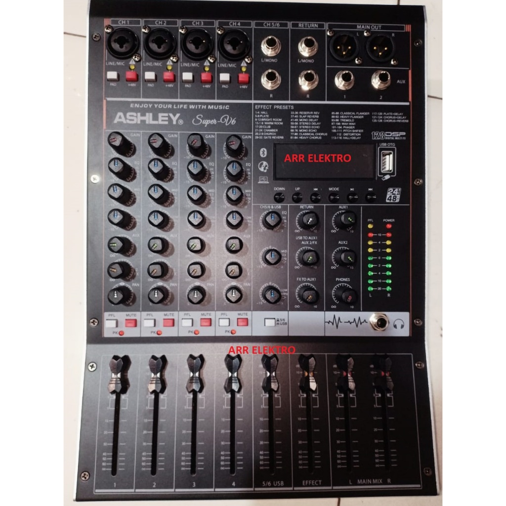 MIXER ASHLEY SUPER V6 / MIXER 6 CHANNEL ASHLEY / MIXER AUDIO 6 CHANNEL ASHLEY