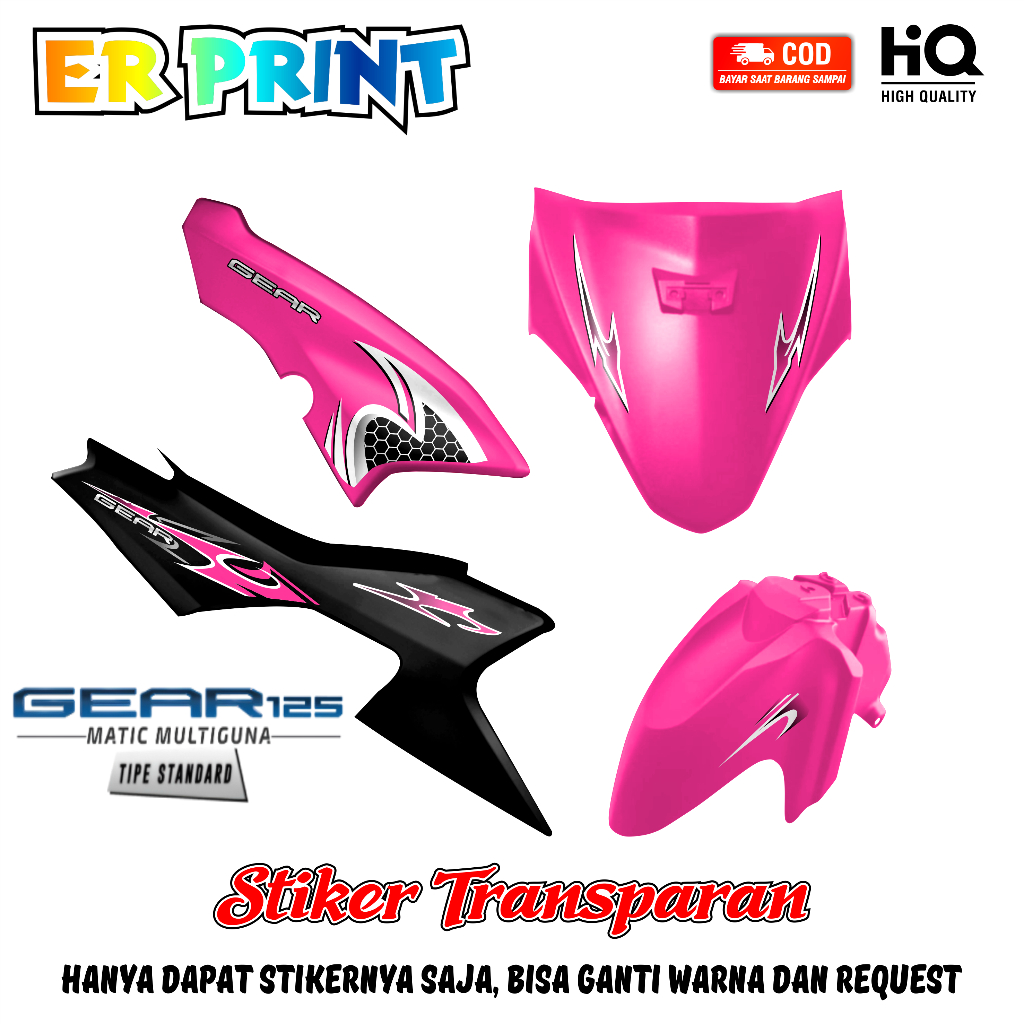 Stiker Transparan Gear 125  Anti Luntur Keren Striping Gear 125  Desain Semi Tribal