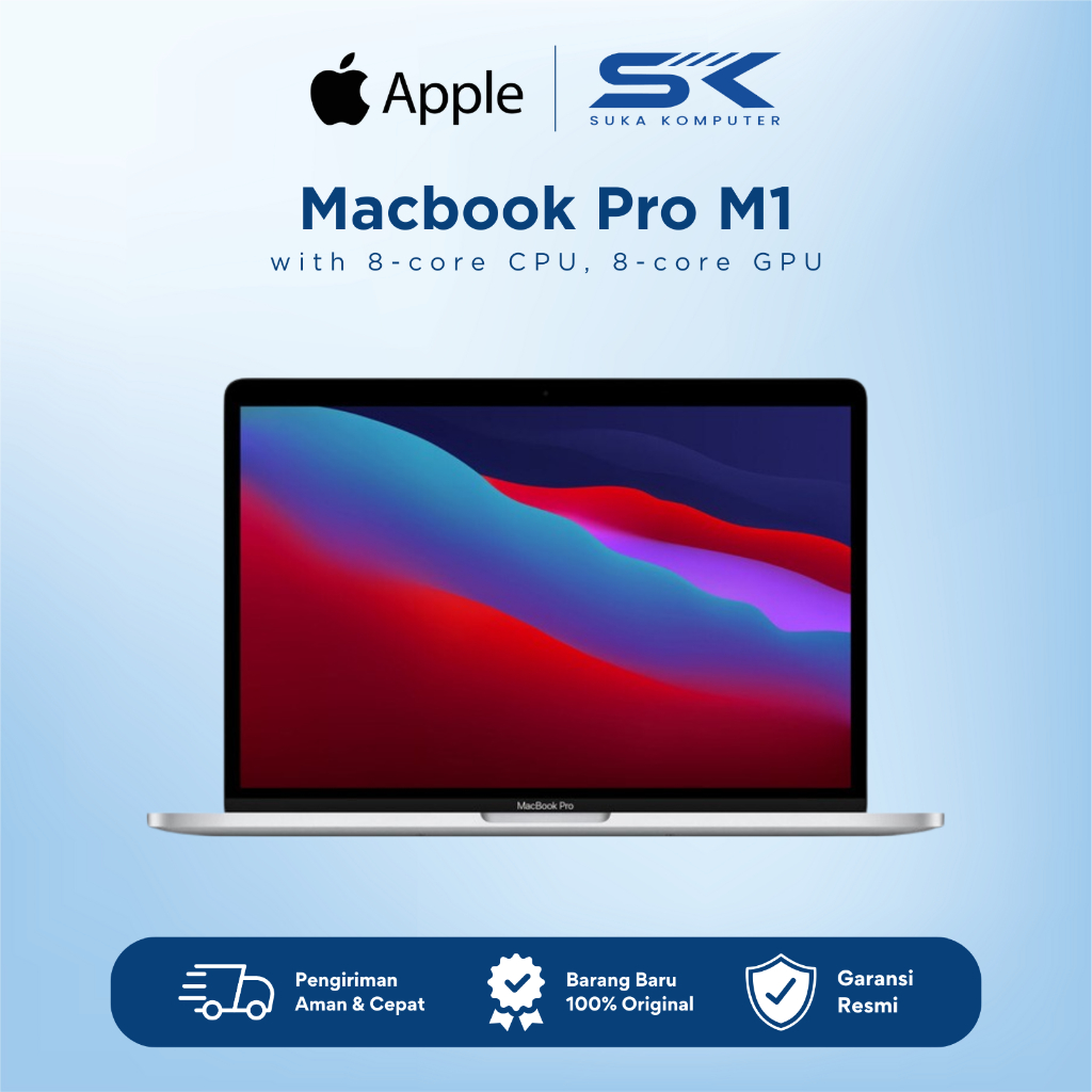 MacBook Pro M1 2020 13-inch /8‑core CPU/8‑core GPU/8GB/512GB/Original Resmi iBox