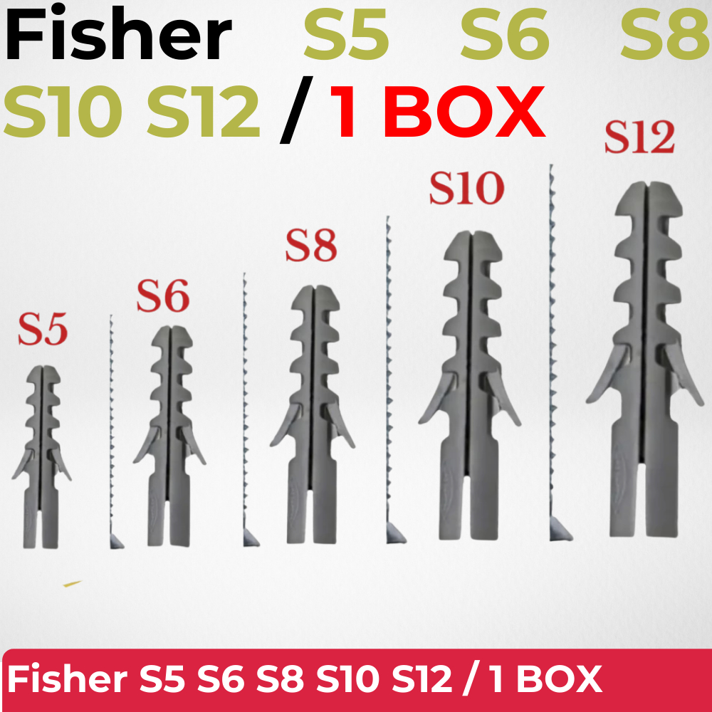 Fischer BOX S5 S6 S8 S10 S12  TANPA BAUT / Fisher viser fiser piser Angkur Tanam Dinding Elgladio