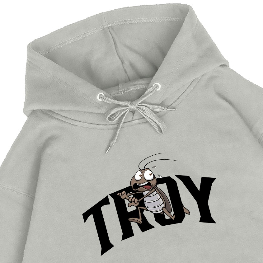 Troy Company Pullover Hoodie White Pearl Cockroaches - Jaket Hoodie Putih Mutiara KH 2631