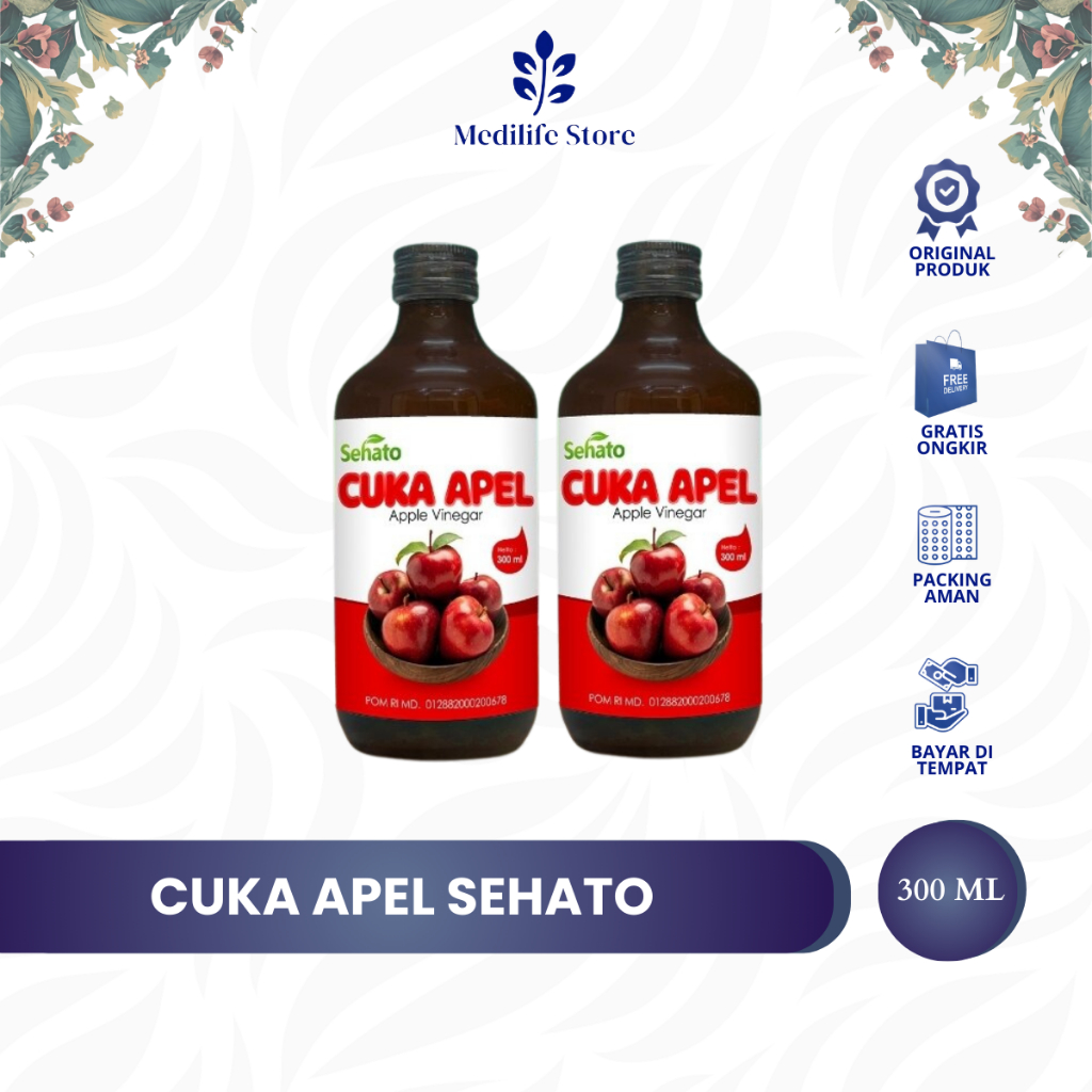 CUKA APEL SEHATO 300ML | CUKA APEL HERBAL | MINUMAN HERBAL ALAMI | ORIGINAL | READY STOK | BISA COD