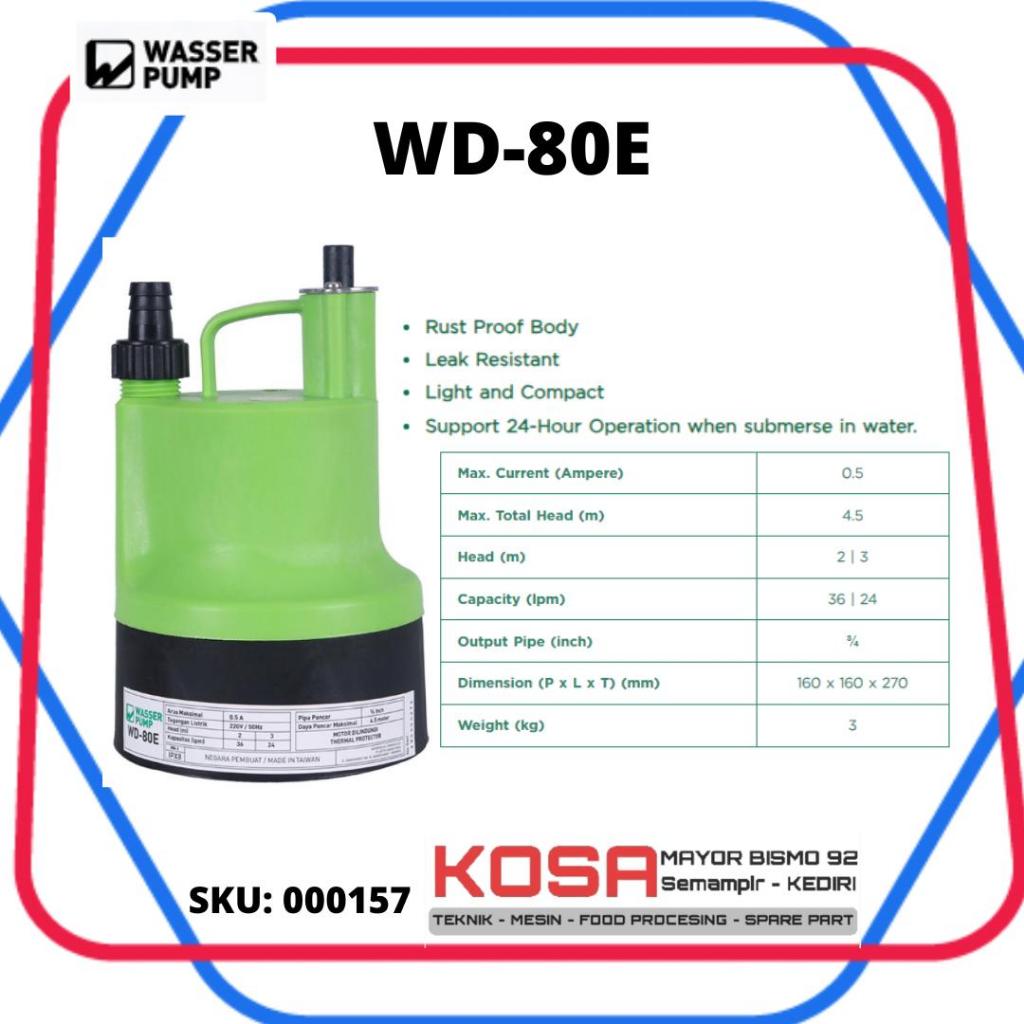 WASSER WD-80E Pompa Celup Wasser Pompa Kolam WD-80E WASSER Pompa CElup air bersih WD80 WASSER