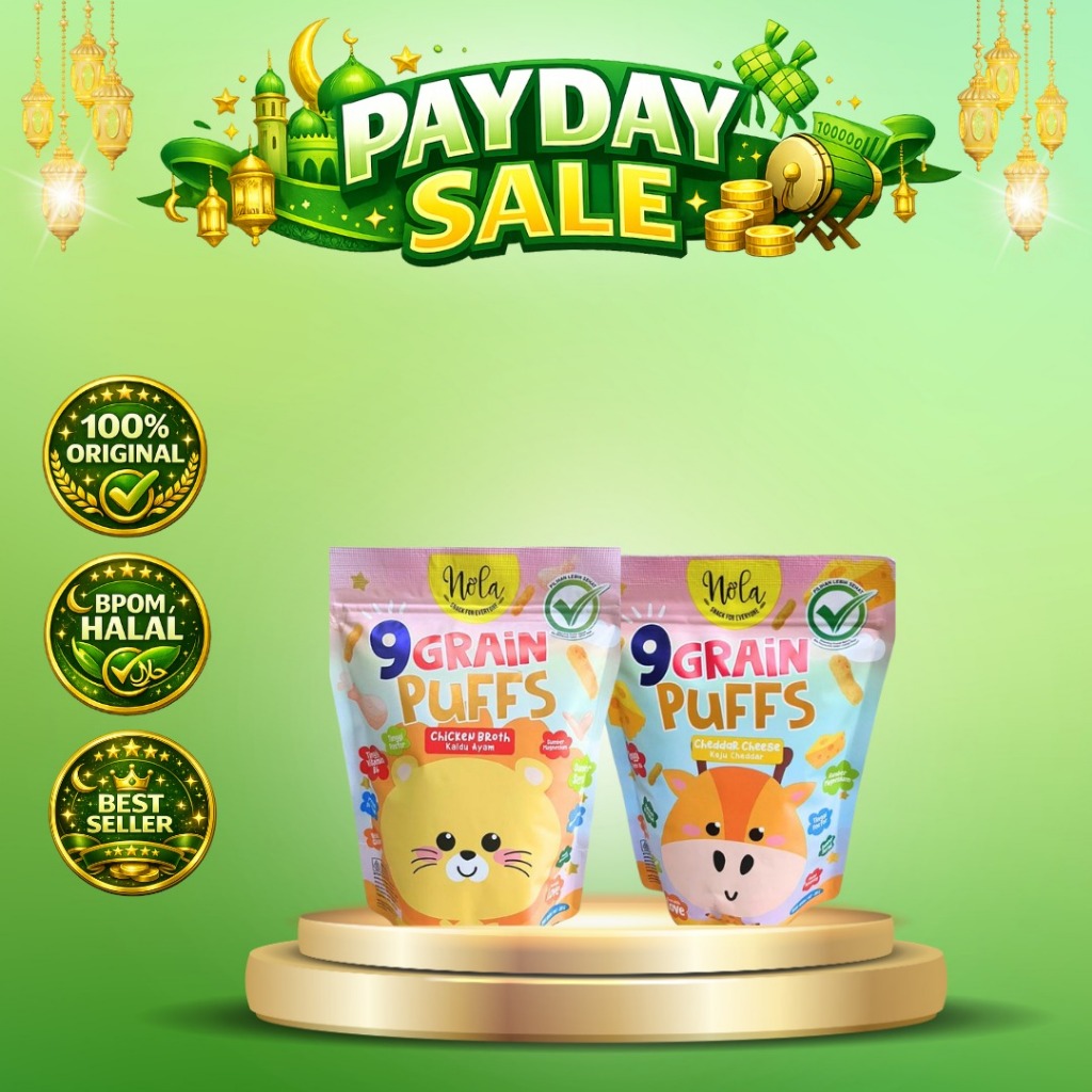 Nola Snack 9 Grain Puffs Chicken Cheese 25g – Snack Anak Sehat Gluten Free
