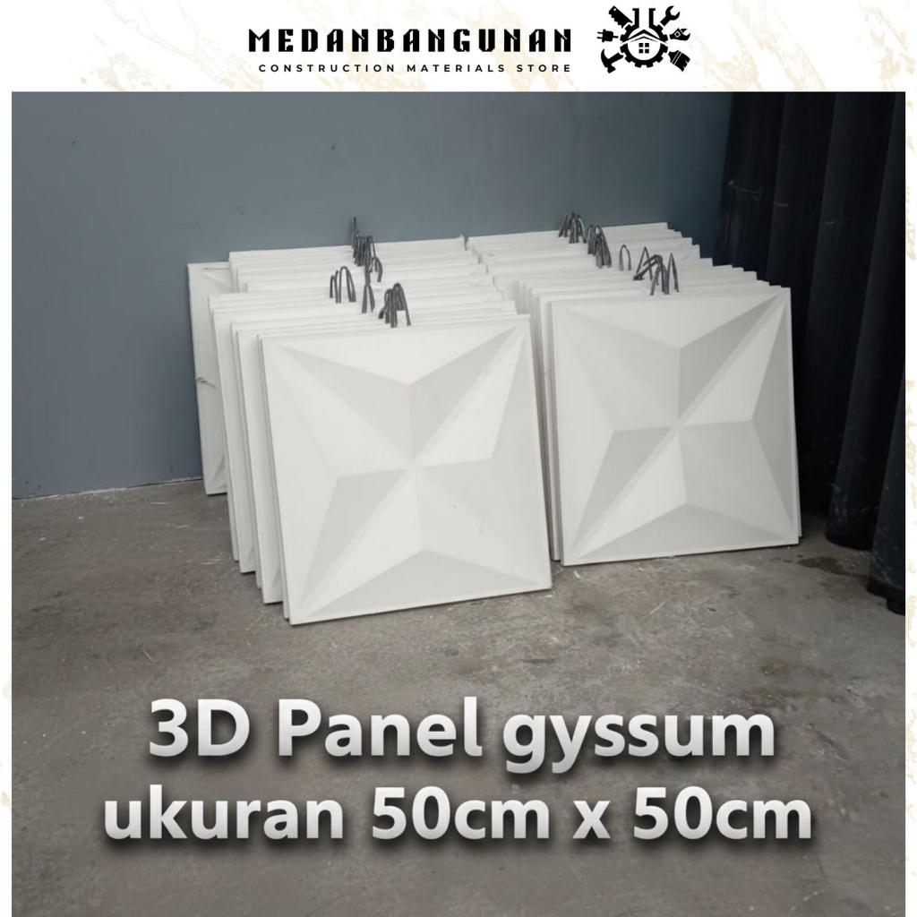 3D Panel Gypsum - Wall Panel Gypsum 3D ukuran 50x50cm (mdn)