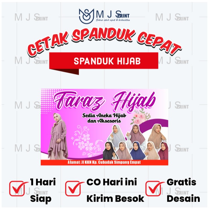 Banner Cepat Spanduk Toko Hijab – Banner Jual Kerudung / Hijab Fashion