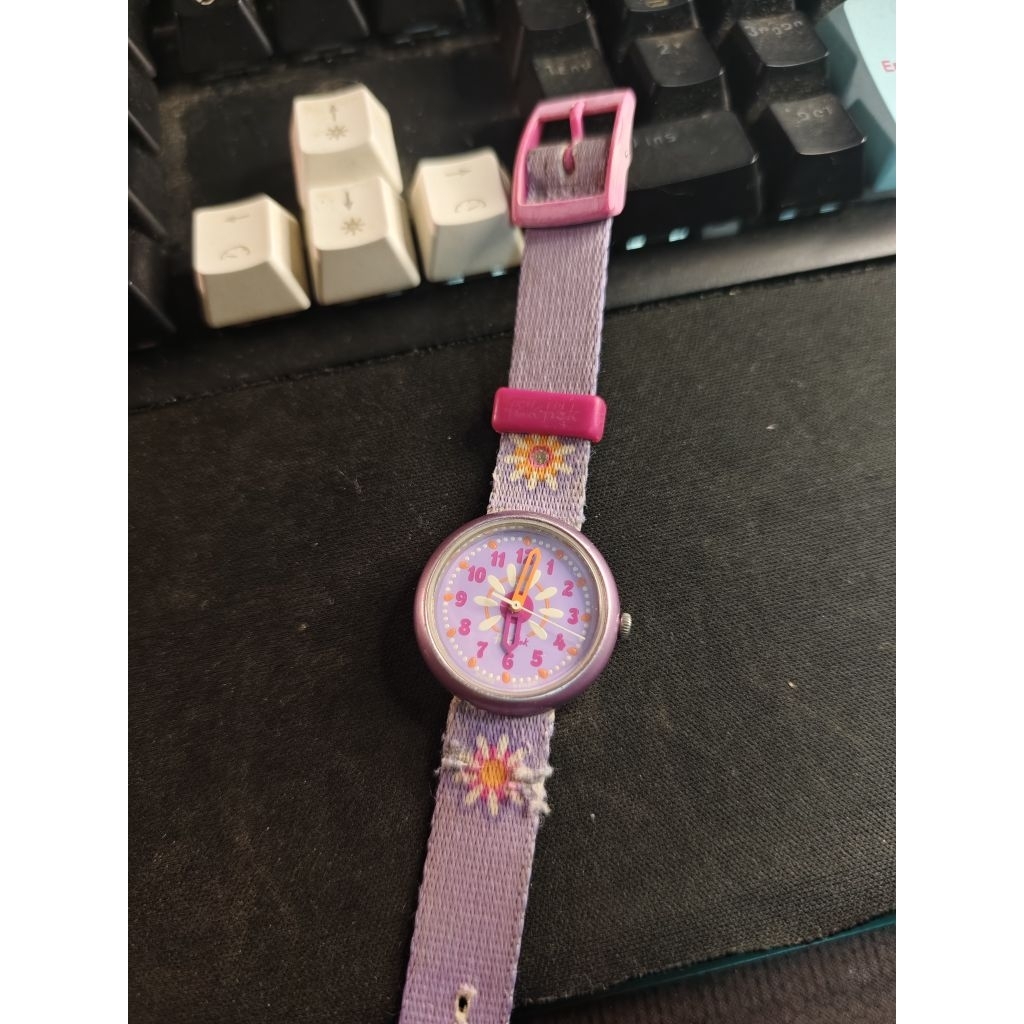 Jam Tangan Anak Flik Flak Flik-Flak by Swatch Quartz Pink Analog Vintage Langka RARE