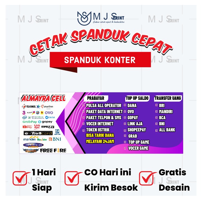 Banner Cepat Spanduk Konter Pulsa & Paket Data – Banner Jual Pulsa All Operator