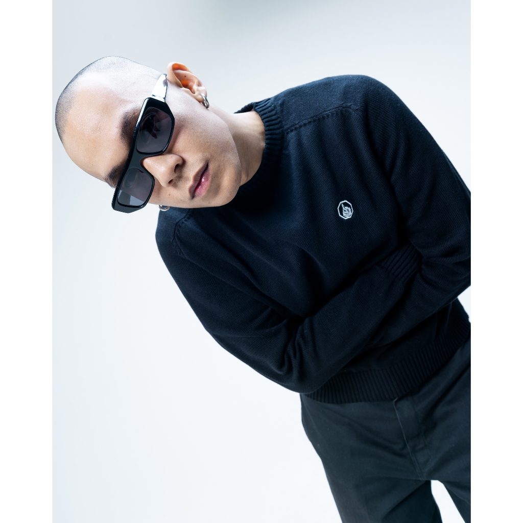 Prung Fukuhara Black Knitwear Football Casuals Hooligans Sweater Rajut Warna Hitam