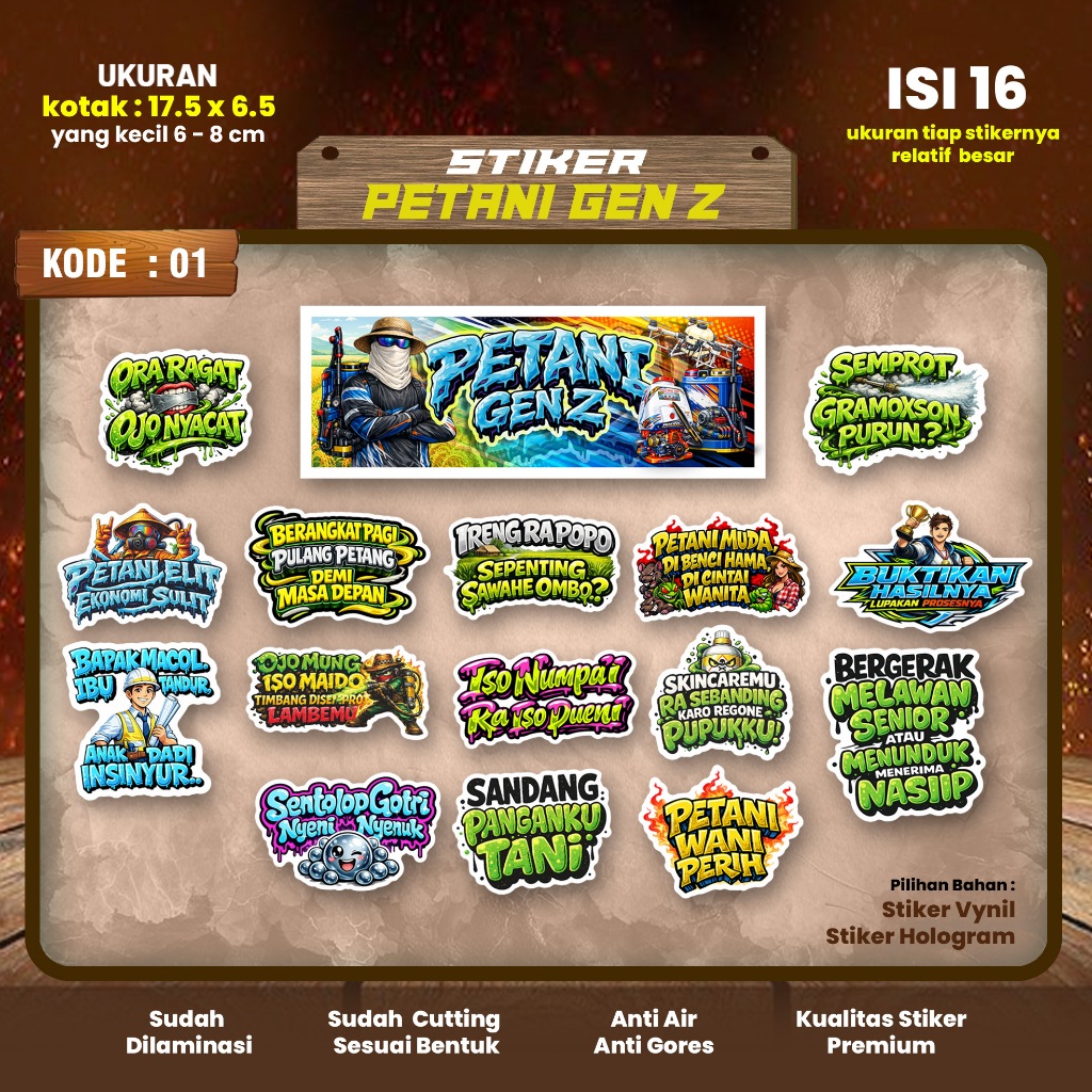 Sticker Petani Gen Z / Stiker Tangki Semprot Pertanian