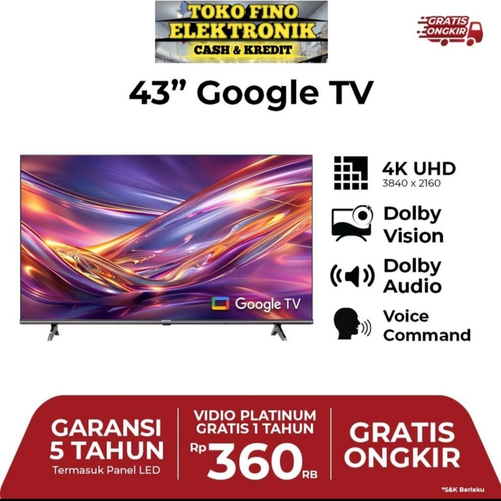 POLYTRON 43in 50in 55in 65in 75in GOOGLE TV 4K UHD PLD-43UG5059 / PLD-50UG5059 / PLD-55UG5059 / PLD-