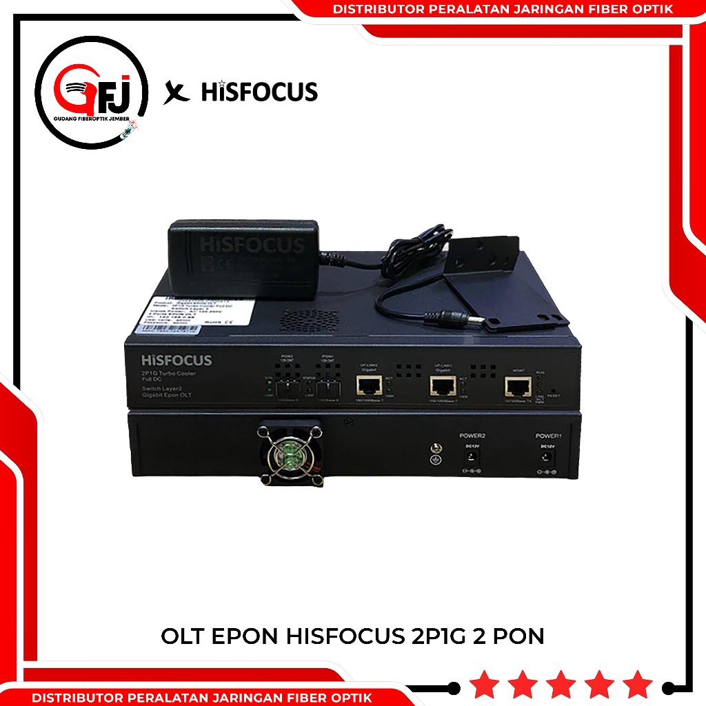 [TERMURAH] OLT EPON HISFOCUS 2P1G 2 PON TURBO COOLER FULL DC (POSTEL)