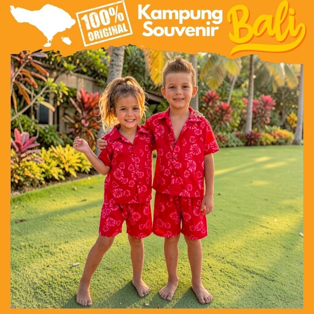 Baju Bali Anak Setelan Kemeja Pantai Anak Oleh Oleh Khas Bali