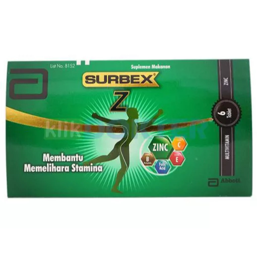 Multivitamin Surbex Z 6 Tablet - Membantu Stamina Tubuh, Dukung Kesehatan, Vitamin B Kompleks