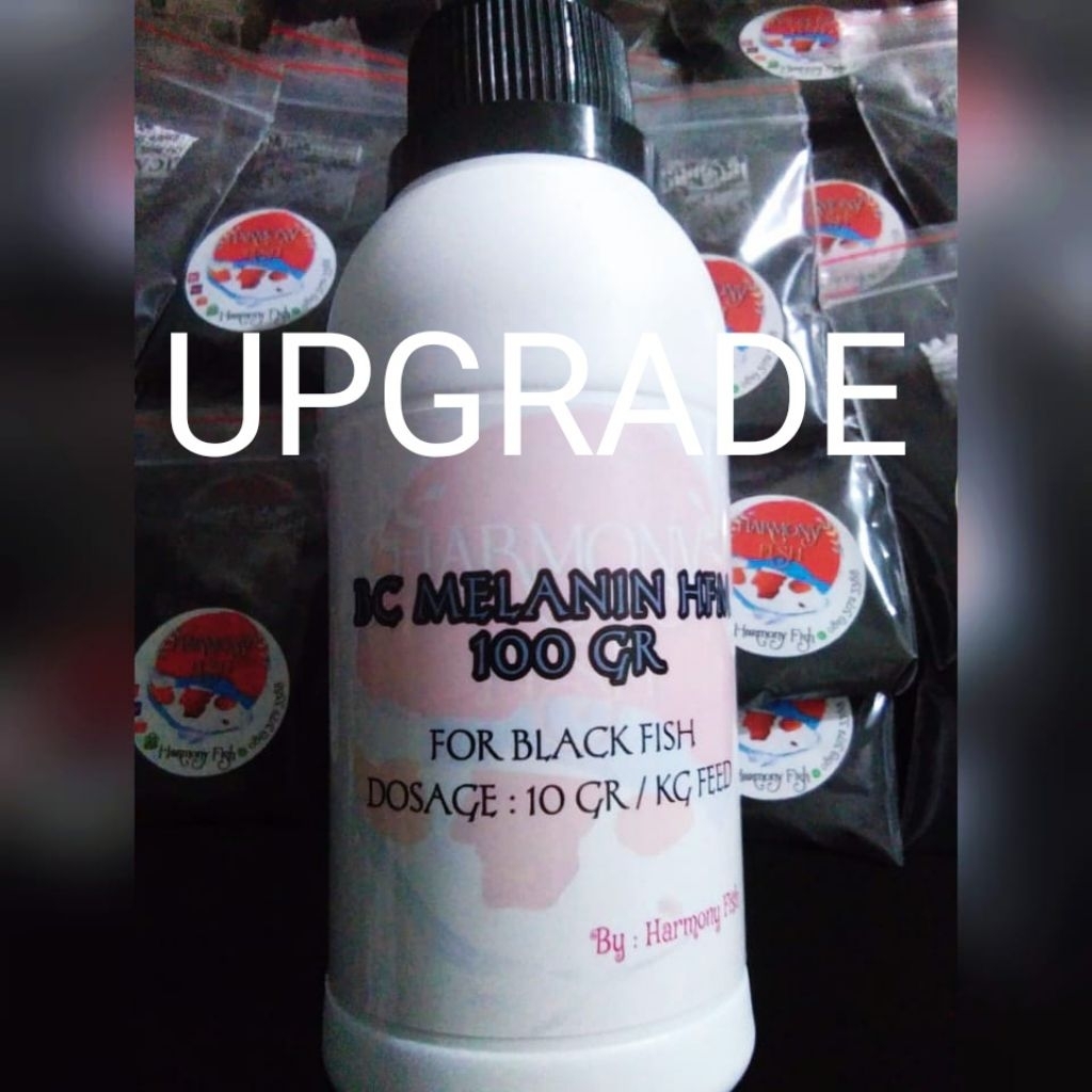 UPGRADE BC MELANIN HFM 100GR BUBUK POWDER Vitamin Pigmen Warna Hitam Black Color Ikan Hias Koi Koki 