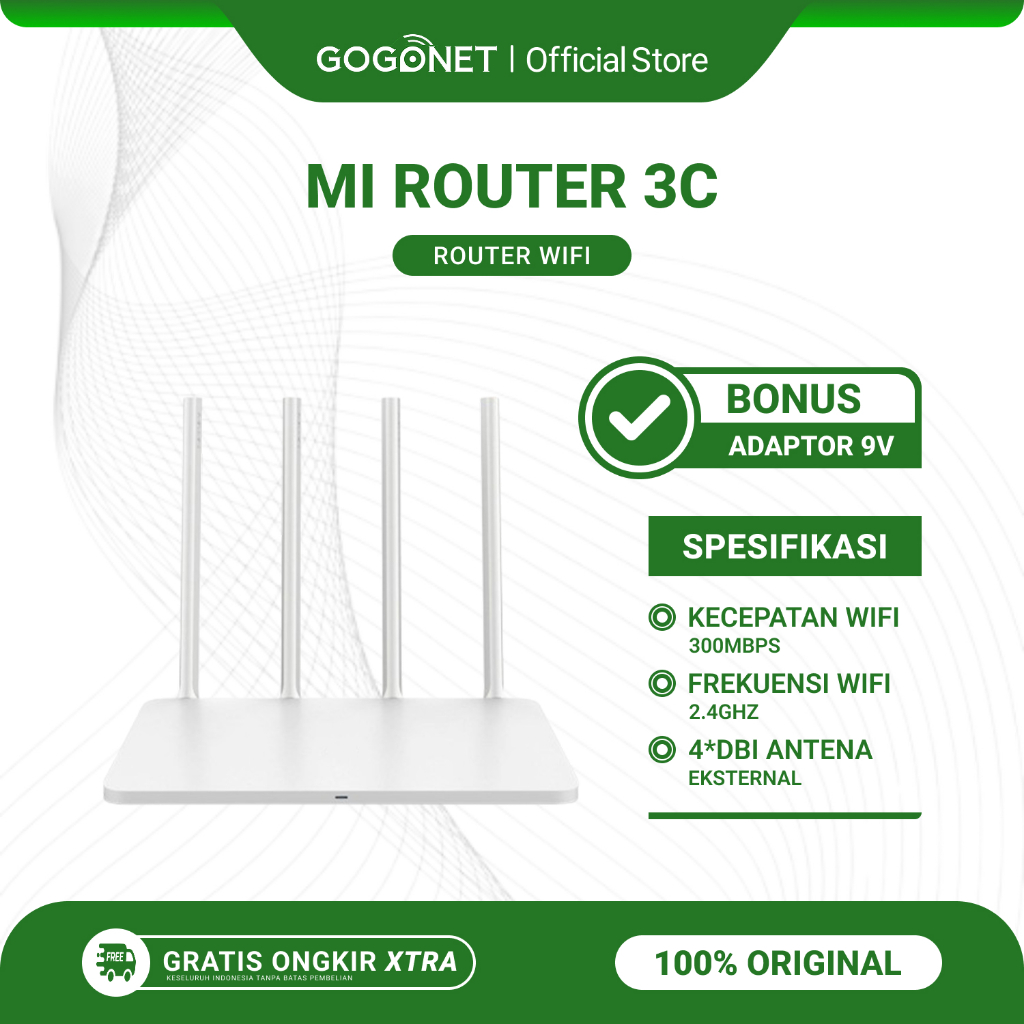 Xiaomi Mi Router 3C Wireless WiFi 300Mbps Bekas Original Bonus Adaptor