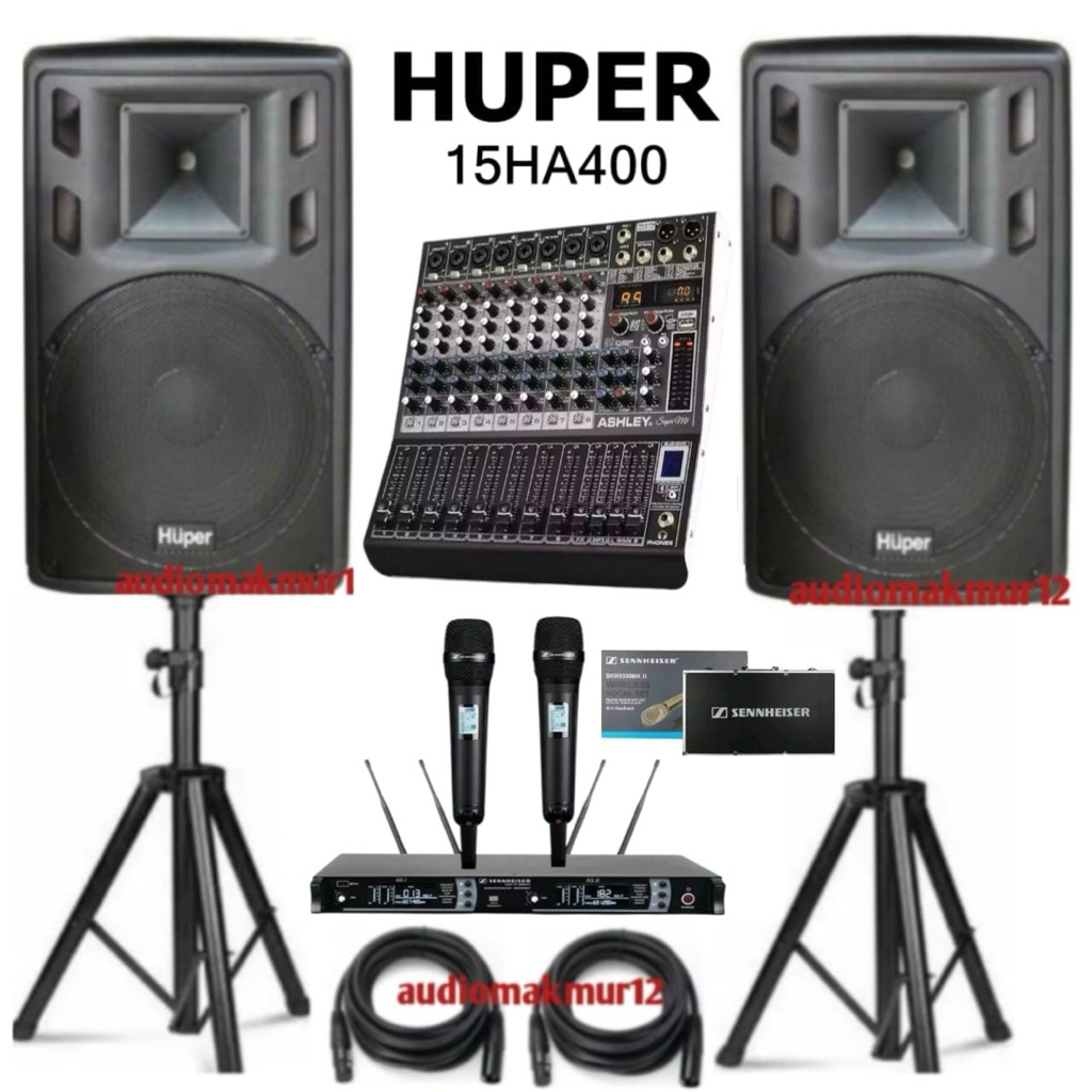 Paket Sound System Aktif Huper 15Ha400 Original Speaker Aktif 15inch Huper 15ha400 Garansi Resmi 1 T