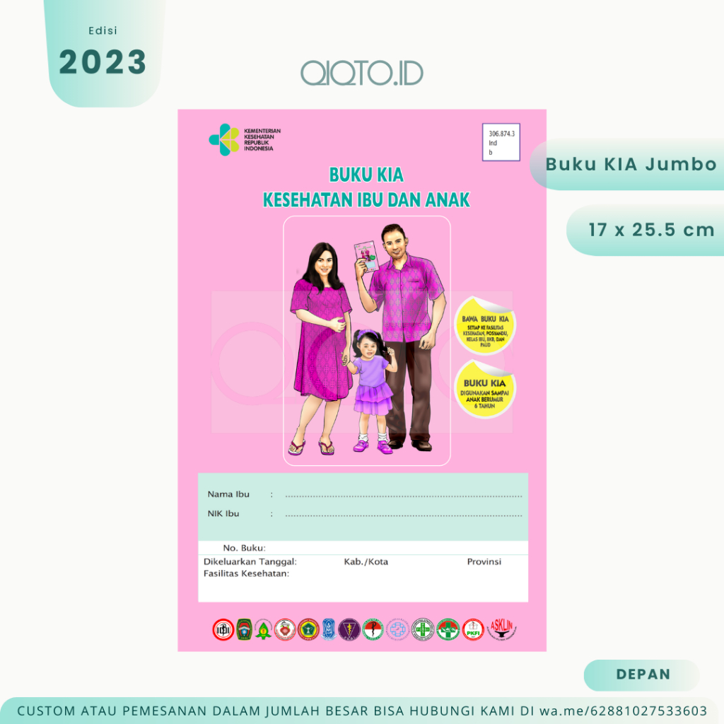 Grosir Buku KIA 2023 Jumbo Ukuran Besar Buku Kesehatan Ibu Dan Anak Ukuran Besar Buku Ibu Anak Kemen
