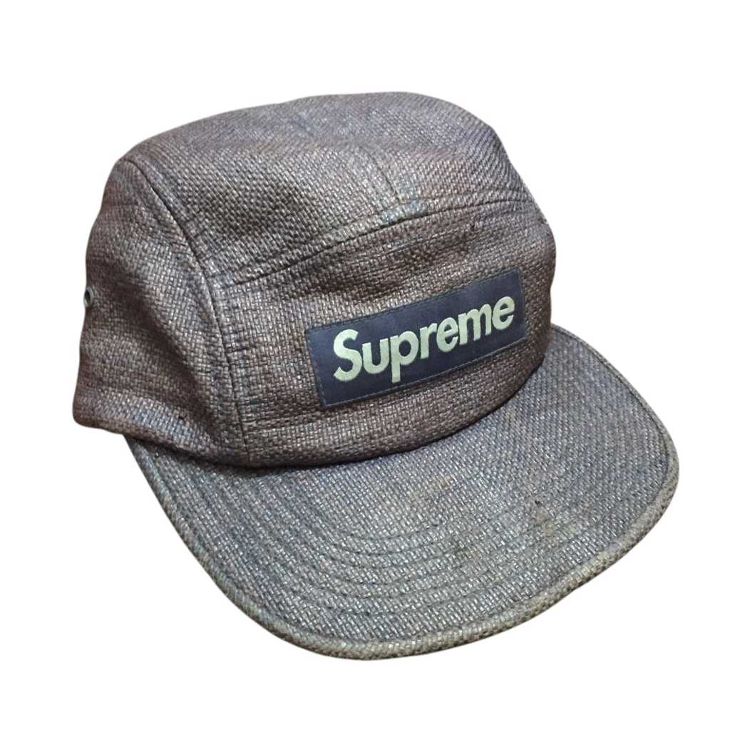 Supreme 5 Panel SS 15 Rafia Basketweave Camp Cap