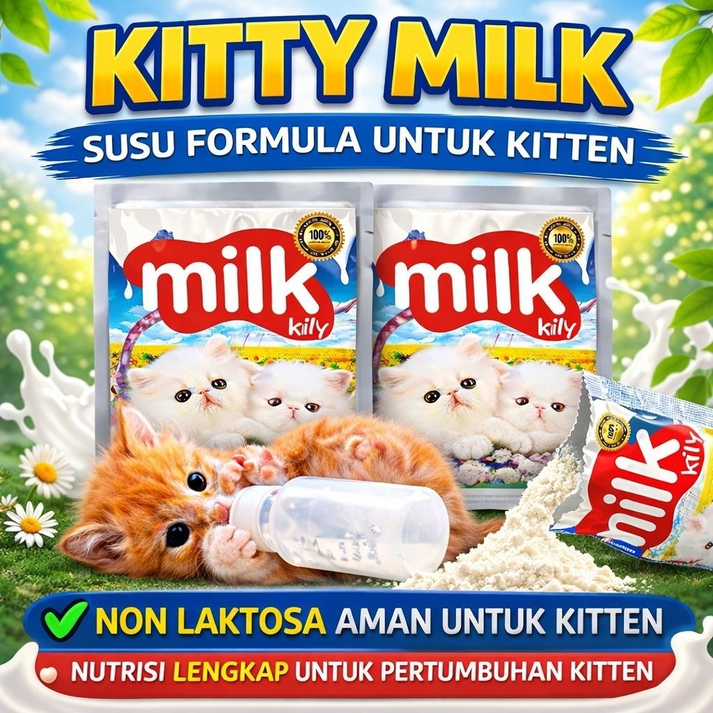 KITTY MILK - Susu Bayi Anjing Susu Puppy Penggemuk Anjing Puppy & Indukan Penambah Gizi Vitamin Kals