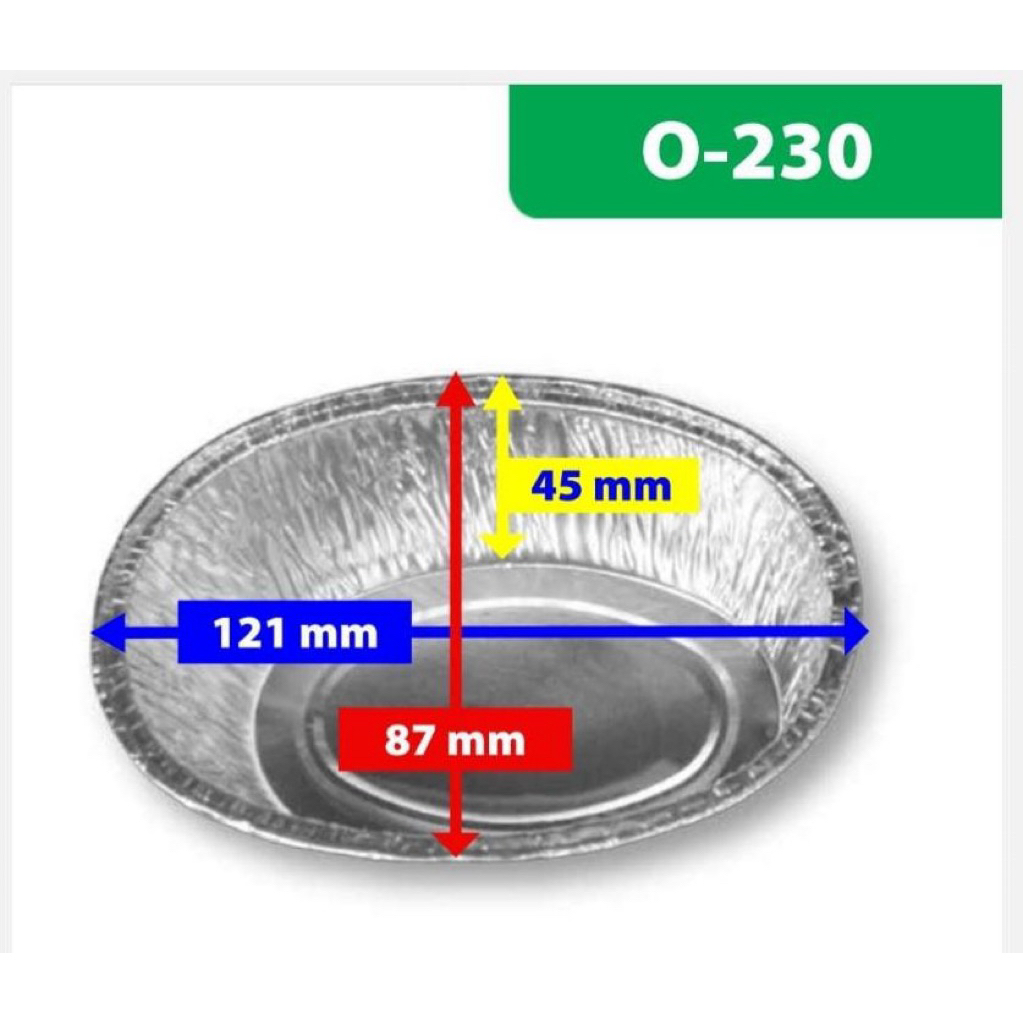 ALFOIL OV230 OVAL (WADAHNYA SAJA), Almunium foilnya berbahan tebal dan aman didalam oven panas