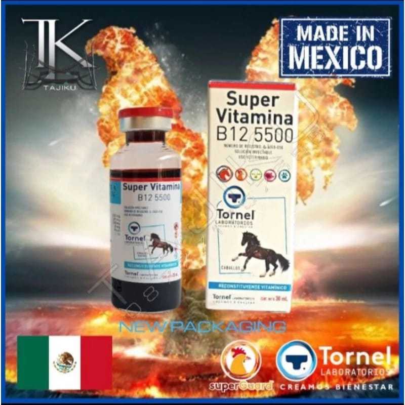 Super Vitamina B12 5500 Logo Kuda Obat Vitamin Tonic Injeksi Doping Ayam, Kuda, Burung