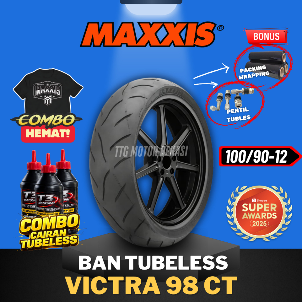 [READY COD] BAN MAXXIS RING 12 VICTRA 98 CT TUBELESS 100/90-12 / BAN MOTOR NMAX MAXXIS / BAN MAXXIS 