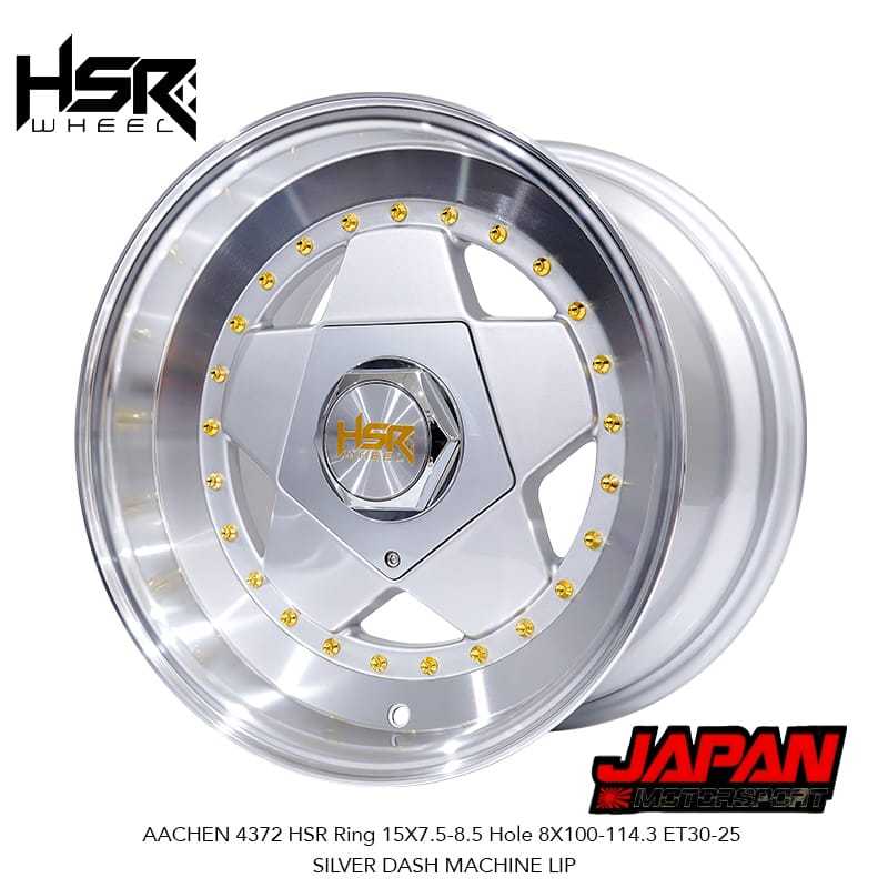 Velg Celong Ring 15 HSR AACHEN HSR R15X7,5/8,5 Pcd 4x100/114,3 Pelek Racing r15 Brio Livina Avanza