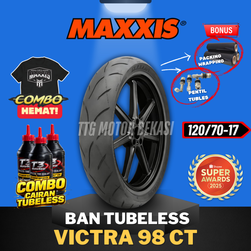 [READY COD] BAN MAXXIS RING 17 VICTRA 98 CT TUBELESS 120/70-17 / BAN MOTOR RING 17 MAXXIS / BAN MAXX
