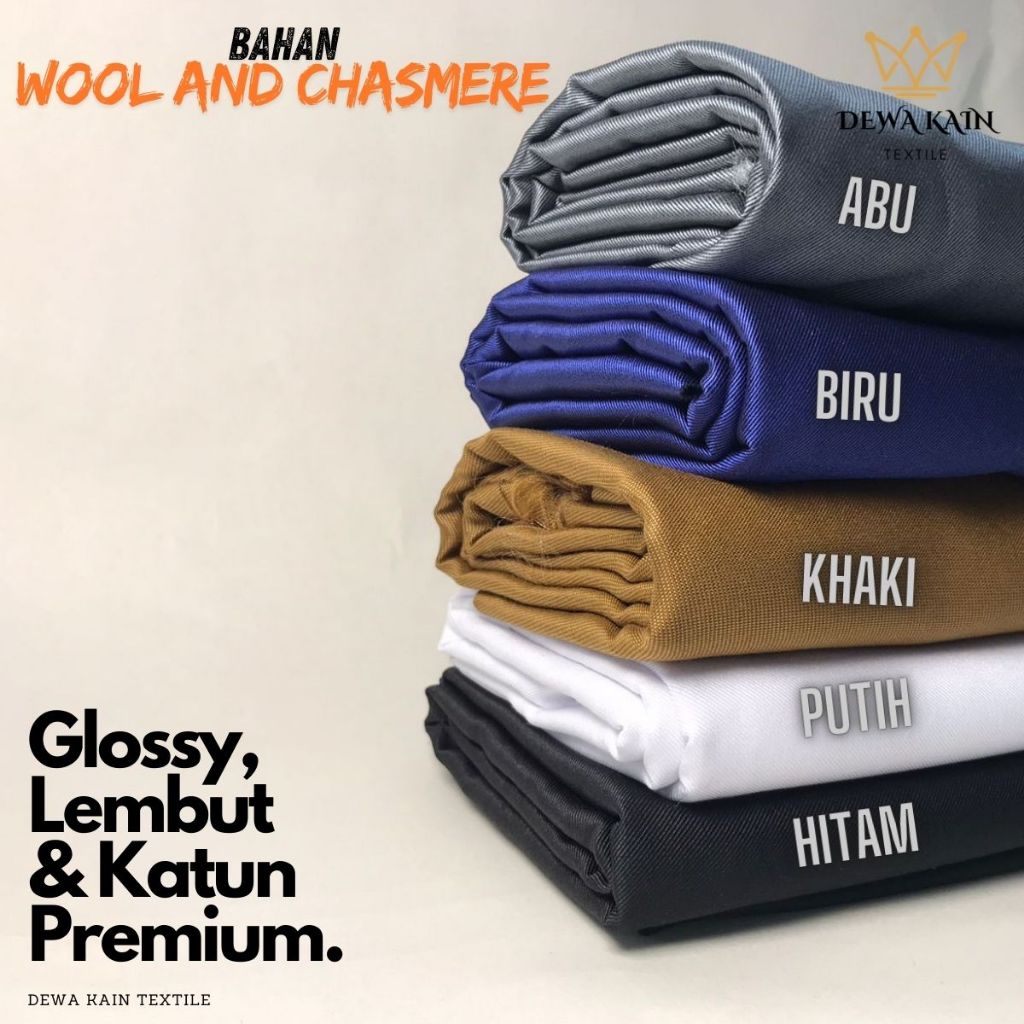 { DISKON TEXSENTRA} Super wool Cashmere Bahan Mengkilap  kain Jas Bahan kain celana Mengkilap
